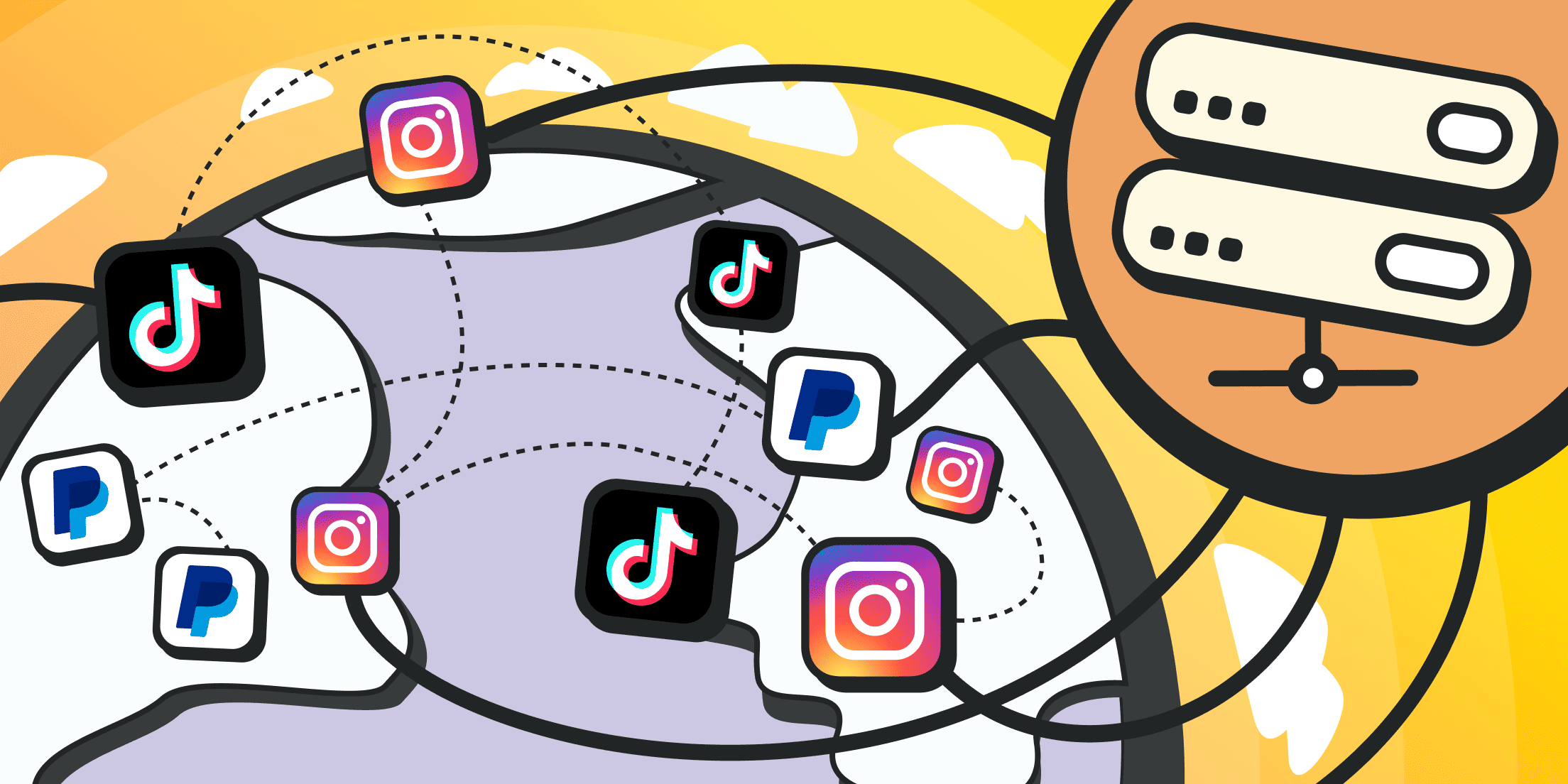 несколько аккаунтов в PayPal, Instagram, Facebook, TikTok и Snapchat